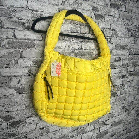 NWT Free People Movement Quilted Carryall Shoulder Bag ONE SIZE (Yellow) - Picture 3 of 15